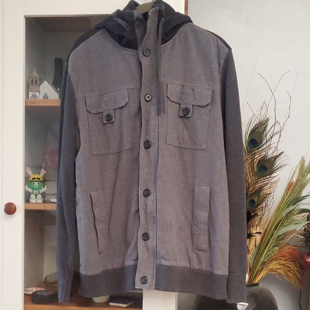 Banana Republic Gray Hooded Jacket